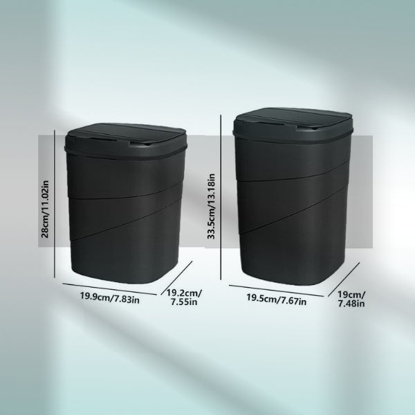 Cuisine poubelles noire detail dimensions