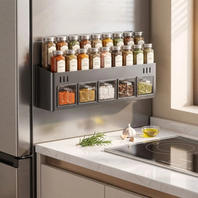 Rangement epices suspendu sur le côté du frigo