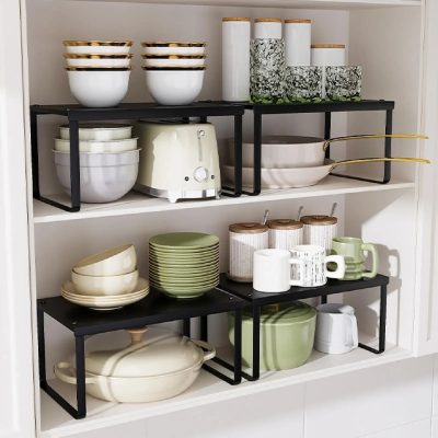 4 étagère cuisine sur pied sur 2 tablettes dans armoire