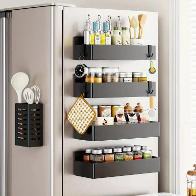 4 unités de etagere cuisine aimantées sur réfrigérateur