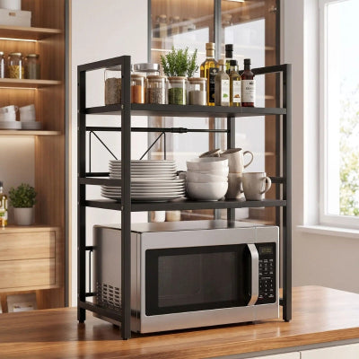 Assaisonnements vaisselle et micro onde sur etagere micro onde