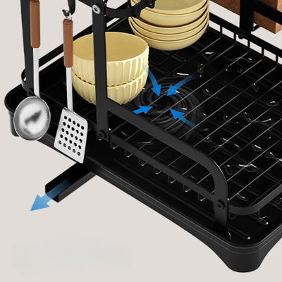 Démonstration système drain central et extensible de égouttoir vaisselle
