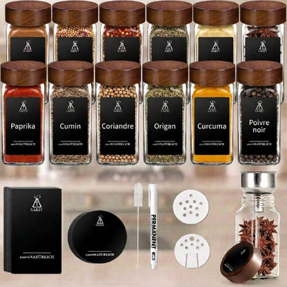Ensemble de 12 pots a epices avec accessoires