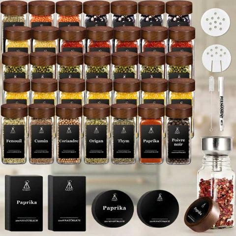 Ensemble de 35 pots a epices avec accessoires