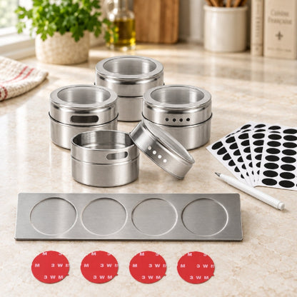 Ensemble de pot a epice et accessoires sur comptoir