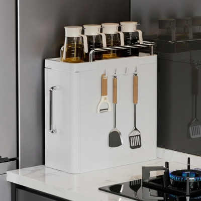 Etagere cuisine blanche et devanture blanche à 1 niveau