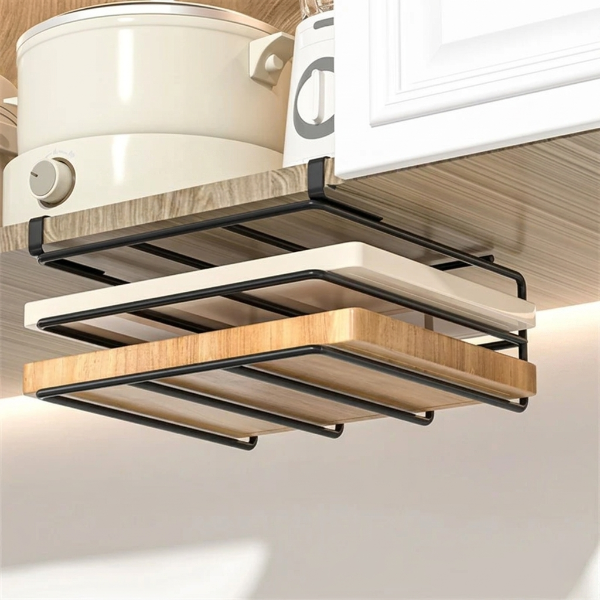 Étagère cuisine noire deux étages avec deux planches