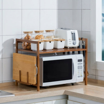 Etagere micro onde brune un niveau sur petit comptoir