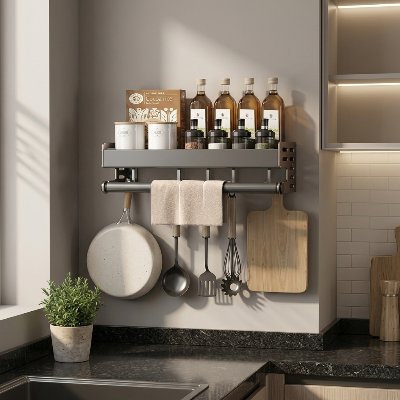 Etagere murale cuisine 30 cm sur petit mur près fenêtre