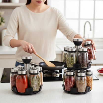 Personne cuisinant qui prend un pots a epices
