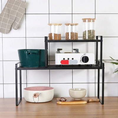 Petite dessus grande etagere de cuisine noire