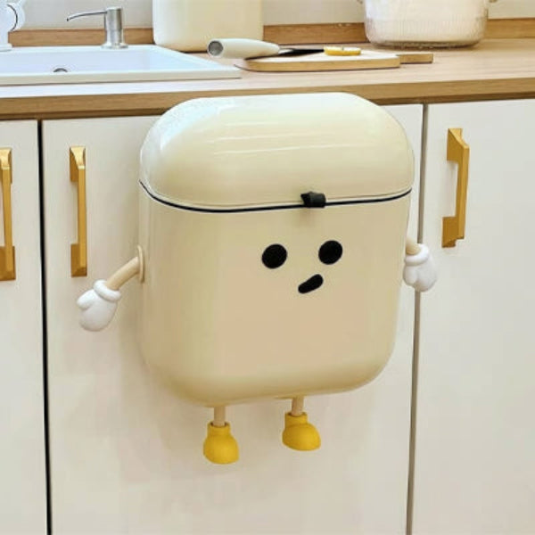 Poubelle murale sur porte devant évier