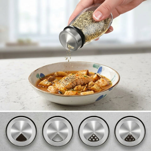 Présentation des 4 ouvertures des pots a epices