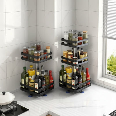 Rangement epices carré à deux et trois plateaux en coin