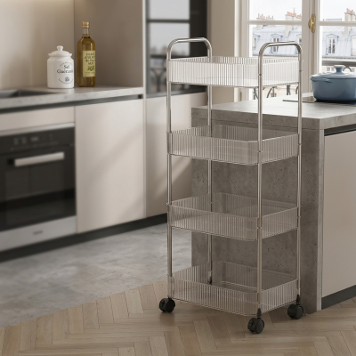 Rangement etagere cuisine vide 4 niveaux sans paniers