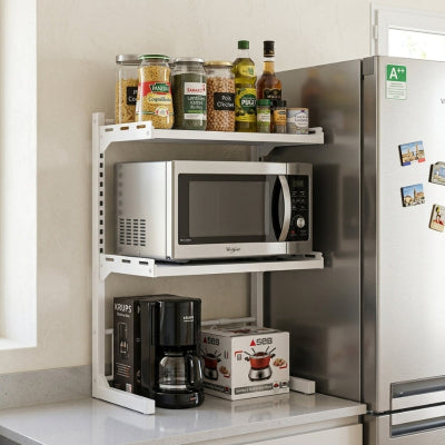 Support micro onde 3 niveaux avec micro ondes au centre