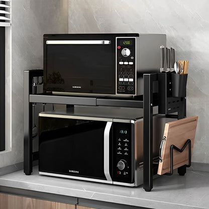 Deux four micro ondes sur et sous etagere micro onde