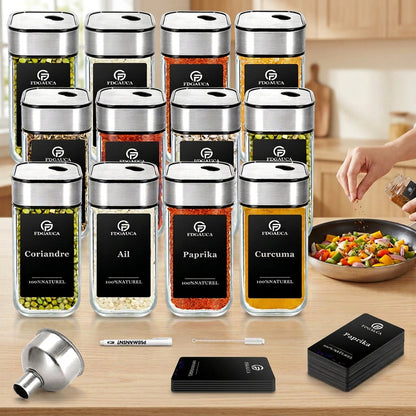 Ensemble de 12 pots à épices et accessoires