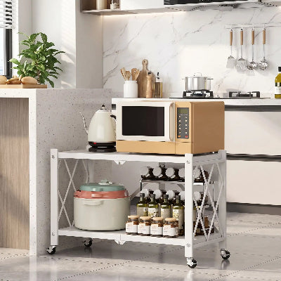 Étagère micro onde rangeant micro-ondes, accessoires cuisine et épices