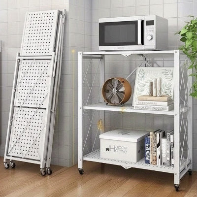 Étagère micro onde pliée à côté version dépliée