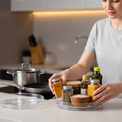 Grand et petit rangement à épices sur un comptoir