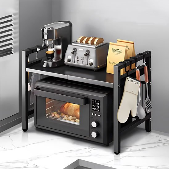 Petits appareils électrique sur etagere micro onde sur petit comptoir