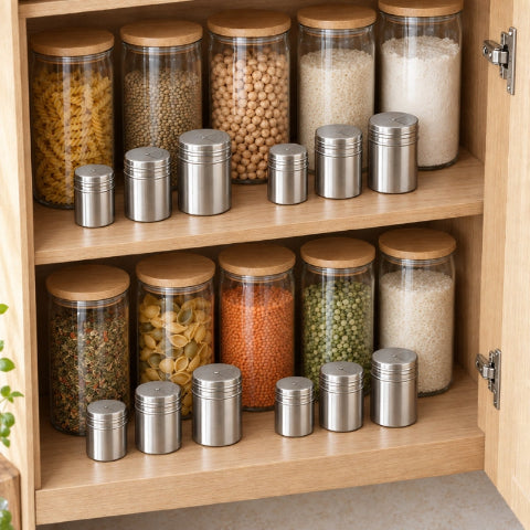 pot pour epices dans un placard