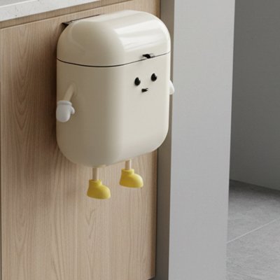 Poubelle murale​ accrochée à armoire intégrée au décor