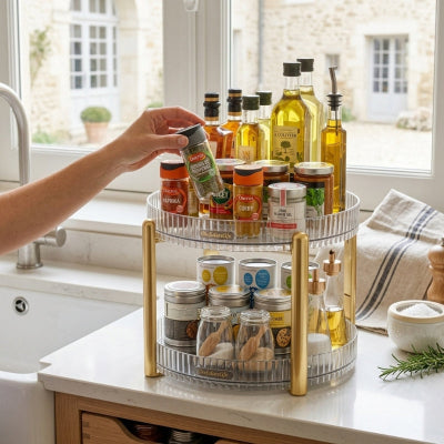 ranges epices transparent à 2 niveaux