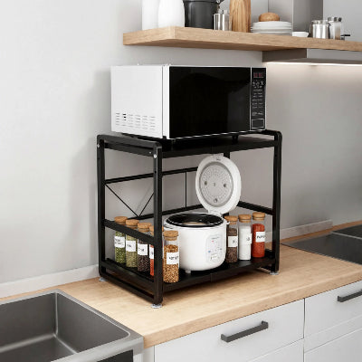 Support micro onde avec autocuiseur riz et micro-ondes dessus